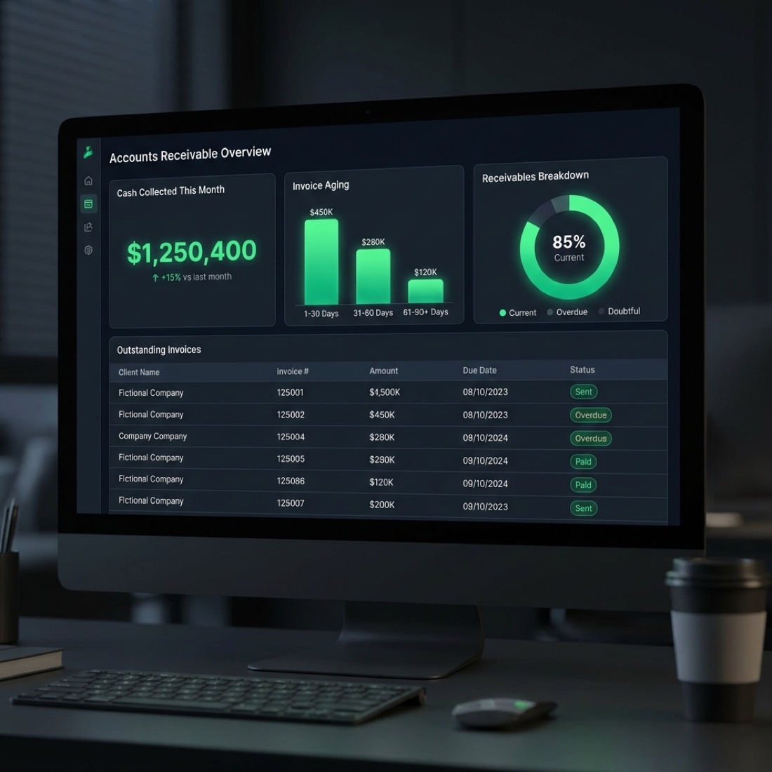 AR and collections dashboard