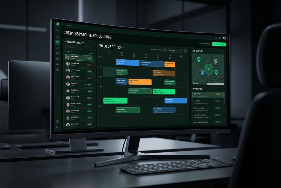 Crew scheduling and dispatch board